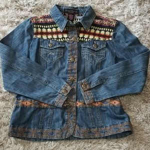 Isabel Hayley embroidered denim jacket size M